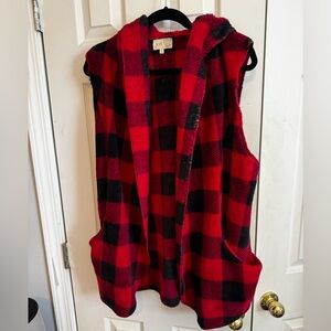 Jolt Vibrant Red and Black Checkered Coat